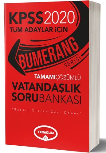 Yediiklim 2020 KPSS Bumerang Vatandaşlık Soru Bankası Çözümlü Yediiklim Yayınları