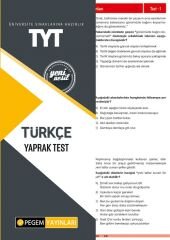 Pegem YKS TYT Türkçe Yaprak Test Pegem Akademi Yayınları