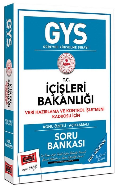 Yargı 2021 GYS İçişleri Bakanlığı Veri Hazırlama ve Kontrol İşletmeni Konu Anlatımlı Soru Bankası Görevde Yükselme Yargı Yayınları