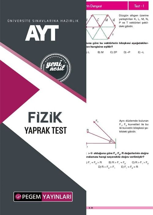 Pegem YKS AYT Fizik Yaprak Test Pegem Akademi Yayınları