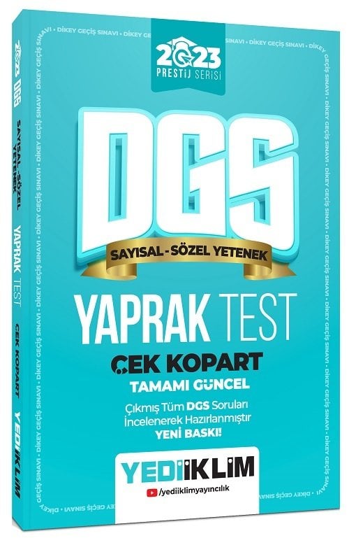 Yediiklim 2023 DGS Prestij Çek Kopart Yaprak Test Yediiklim Yayınları