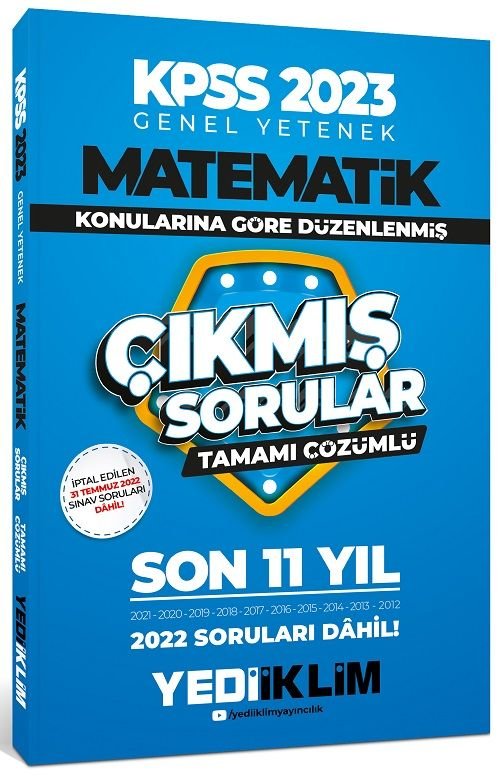 Yediiklim 2023 KPSS Matematik Konularına Göre Son 11 Yıl Çıkmış Sorular Çözümlü Yediiklim Yayınları