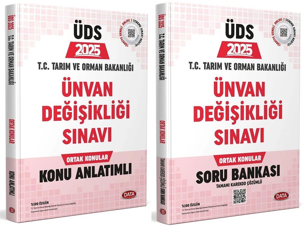 Data 2025 GYS ÜDS Tarım ve Orman Bakanlığı Ortak Konular Konu + Soru Bankası 2 li Set Ünvan Değişikliği Data Yayınları