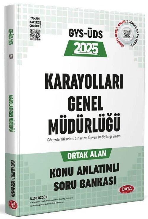 Data 2025 GYS ÜDS Karayolları Genel Müdürlüğü Ortak Alan Konu Anlatımlı Soru Bankası Çözümlü Görevde Yükselme Ünvan Değişikliği Data Yayınları