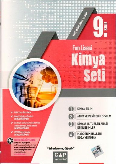 Çap Yayınları 9. Sınıf Fen Lisesi Kimya Seti Video Çözümlü Çap Yayınları