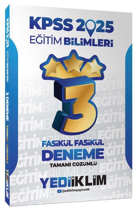 Yediiklim 2025 KPSS Eğitim Bilimleri 3 Yıldız Deneme Çözümlü Yediiklim Yayınları