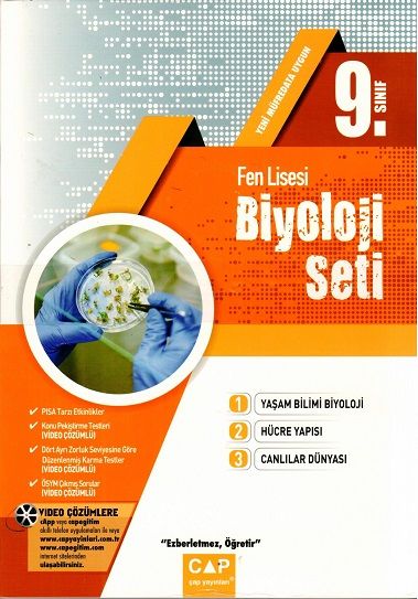 Çap Yayınları 9. Sınıf Fen Lisesi Biyoloji Seti Video Çözümlü Çap Yayınları