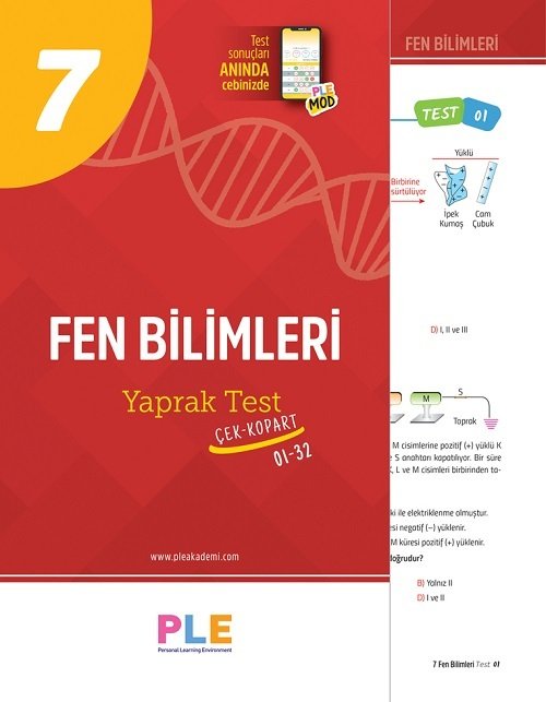 Birey PLE 7. Sınıf Fen Bilimleri 32 Yaprak Test Birey Yayınları