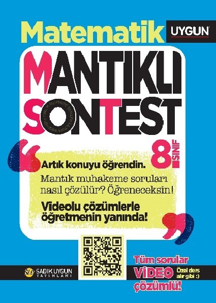 Sadık Uygun 8. Sınıf Matematik Mantıklı Son Test Video Çözümlü Sadık Uygun Yayınları