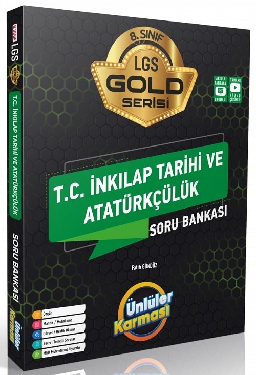 Ünlüler 8. Sınıf LGS TC İnkılap Tarihi ve Atatürkçülük Ünlüler Karması Gold Soru Bankası Ünlüler Yayınları