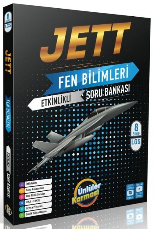 Ünlüler 8. Sınıf LGS Fen Bilimleri Ünlüler Karması Jett Soru Bankası Ünlüler Yayınları