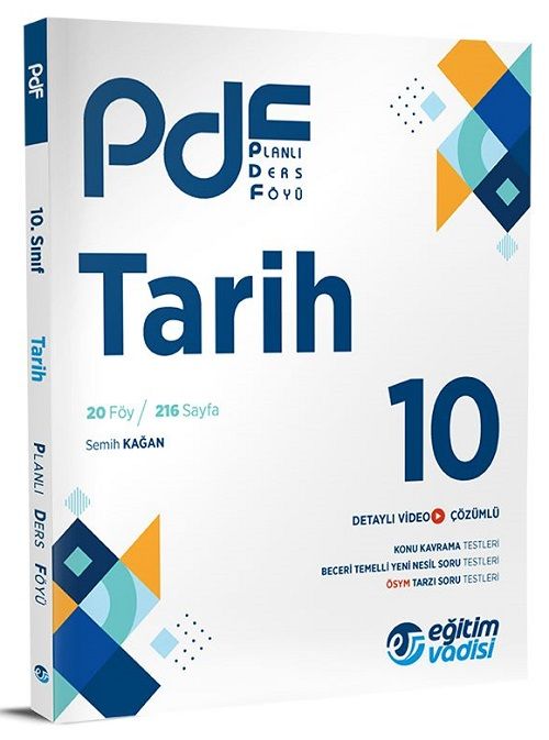 Eğitim Vadisi 10. Sınıf Tarih Planlı Ders Föyü PDF Video Anlatım Destekli Eğitim Vadisi Yayınları