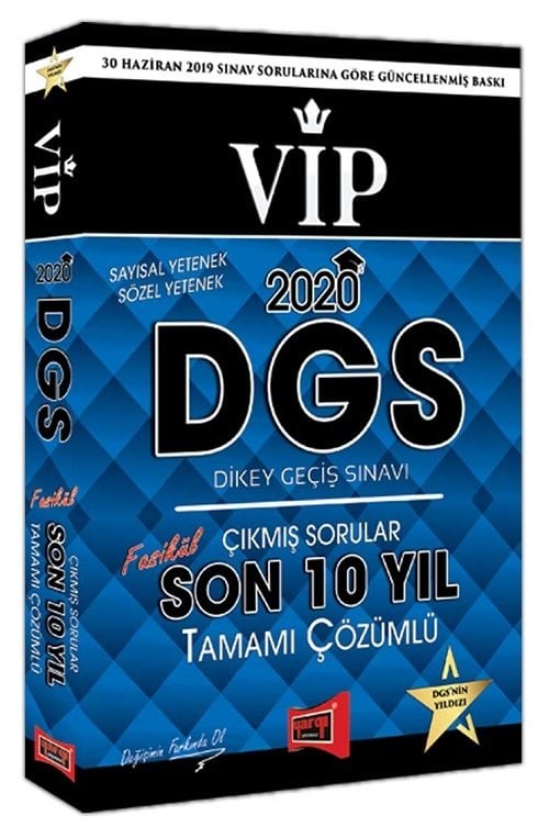 Yargı 2020 DGS VIP Çıkmış Sorular Son 10 Yıl Fasikül Çözümlü Yargı Yayınları