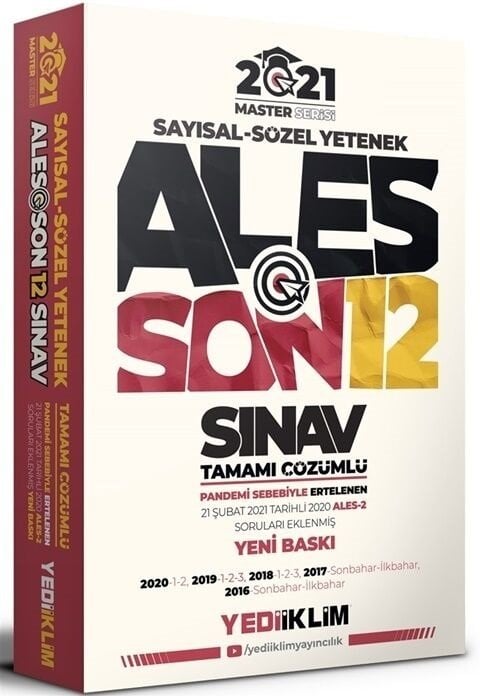 Yediiklim 2021 ALES Son 12 Sınav Çıkmış Sorular Yediiklim Yayınları