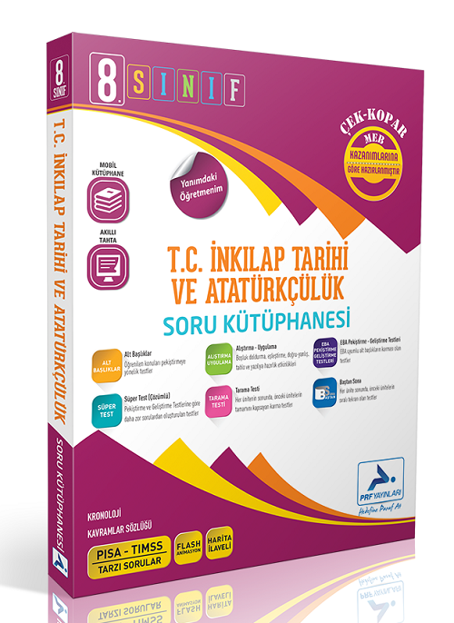 Paraf 8. Sınıf TC İnkılap Tarihi ve Atatürkçülük Soru Kütüphanesi Soru Bankası Paraf Yayınları