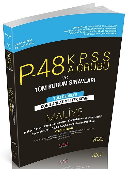 Savaş 2022 KPSS A Grubu P48 Maliye Konu Anlatımlı Tek Kitap Savaş Yayınları