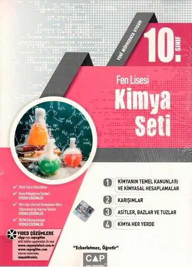 Çap Yayınları 10. Sınıf Anadolu Lisesi Kimya Seti Video Çözümlü Çap Yayınları