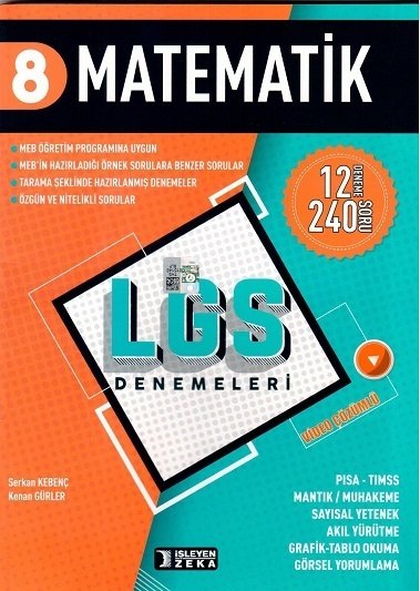 İşleyen Zeka 8. Sınıf LGS Matematik 20 Deneme İşleyen Zeka Yayınları