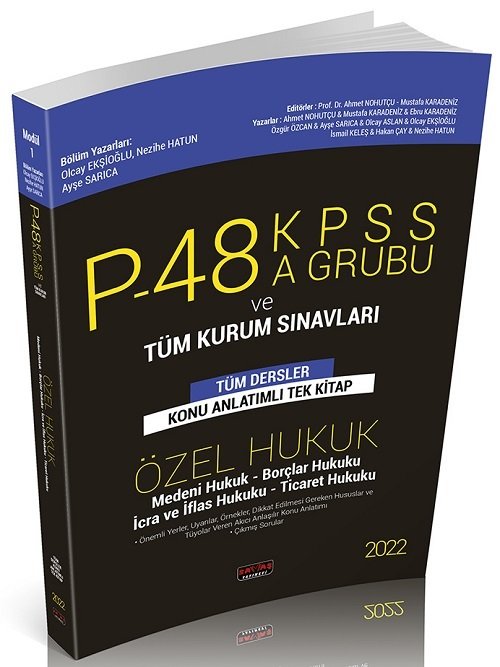 Savaş 2022 KPSS A Grubu P48 Özel Hukuk Konu Anlatımlı Tek Kitap Savaş Yayınları