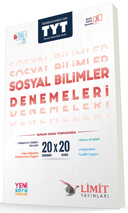 Limit YKS TYT Sosyal Bilimler 20x20 Deneme Sınavları Limit Yayınları