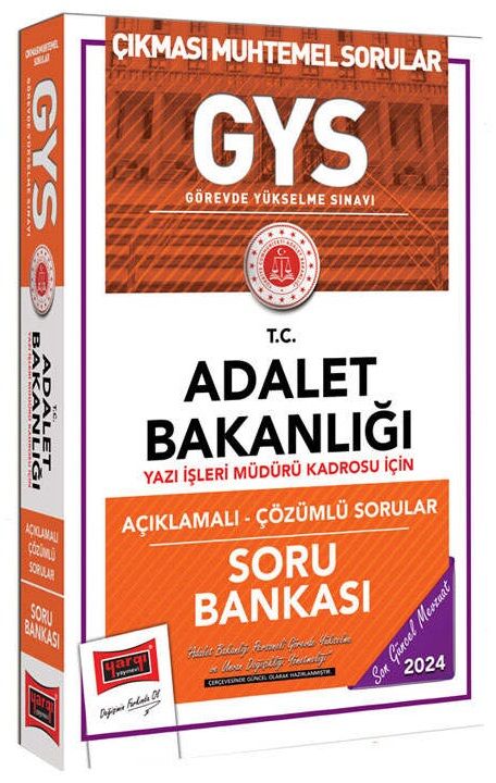 Yargı 2024 GYS Adalet Bakanlığı Yazı İşleri Müdürü Soru Bankası Çözümlü Görevde Yükselme Yargı Yayınları