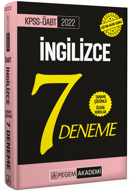 SÜPER FİYAT - Pegem 2022 ÖABT İngilizce 7 Deneme Çözümlü Pegem Akademi Yayınları