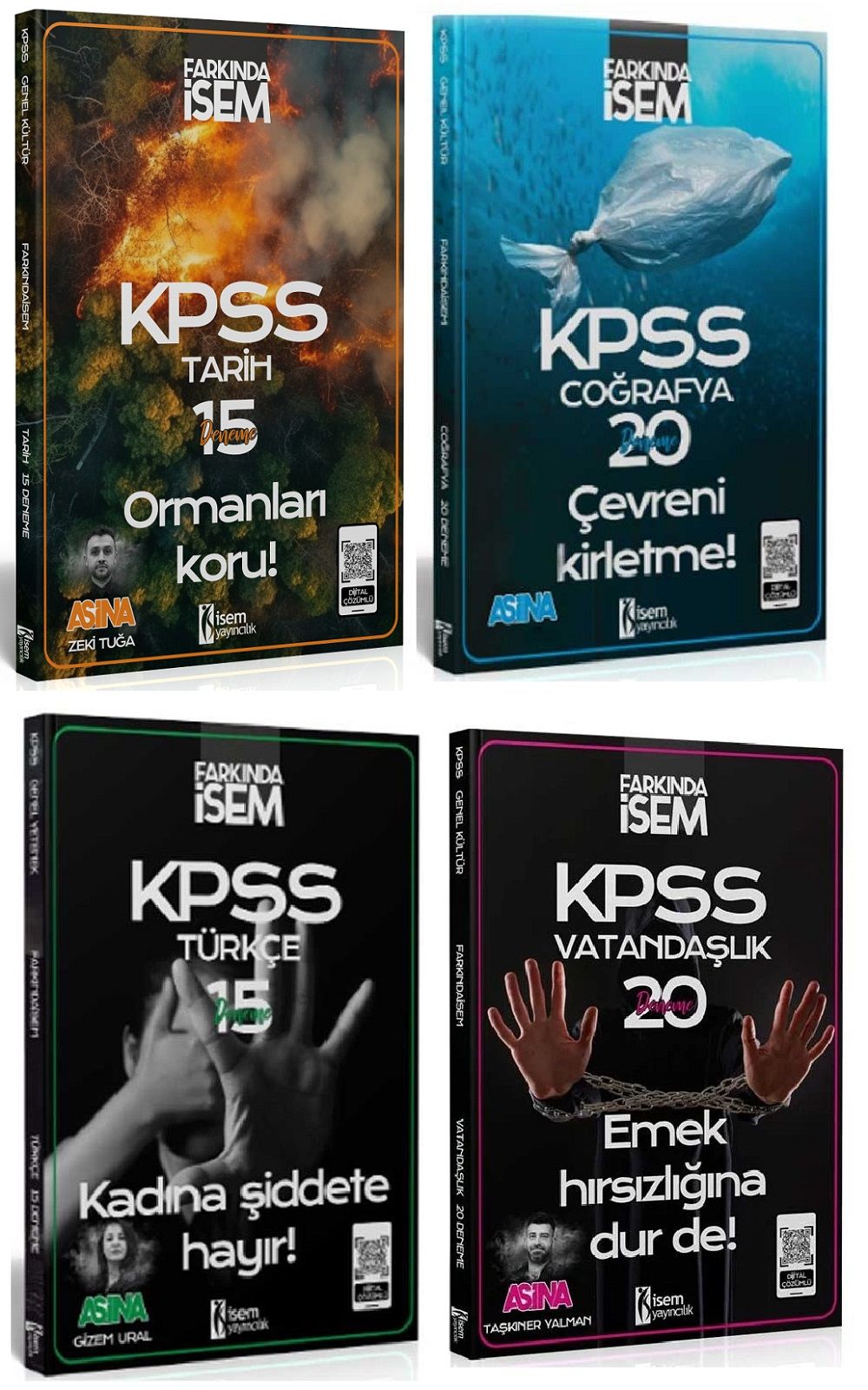 İsem 2025 KPSS Türkçe+Tarih+Coğrafya+Vatandaşlık Aşina 70 Deneme 4 lü Set İsem Yayınları