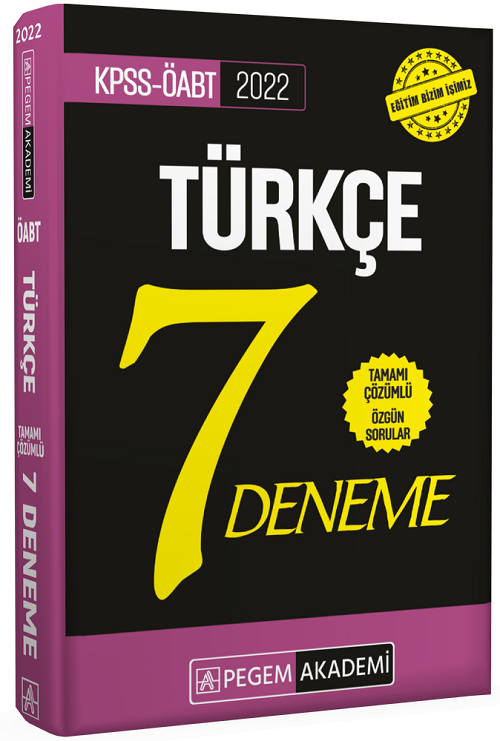 SÜPER FİYAT - Pegem 2022 ÖABT Türkçe 7 Deneme Çözümlü Pegem Akademi Yayınları