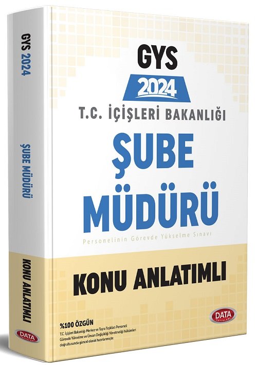 Data 2024 GYS İçişleri Bakanlığı Şube Müdürü Konu Anlatımlı Görevde Yükselme Data Yayınları