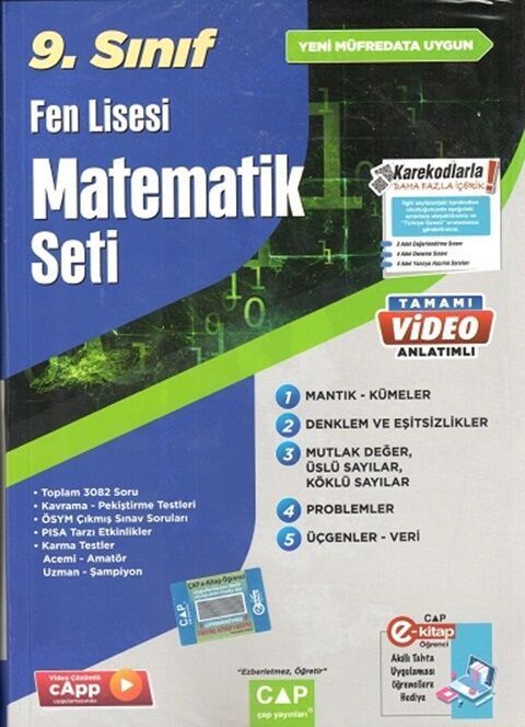 Çap Yayınları 9. Sınıf Fen Lisesi Matematik Seti Çap Yayınları