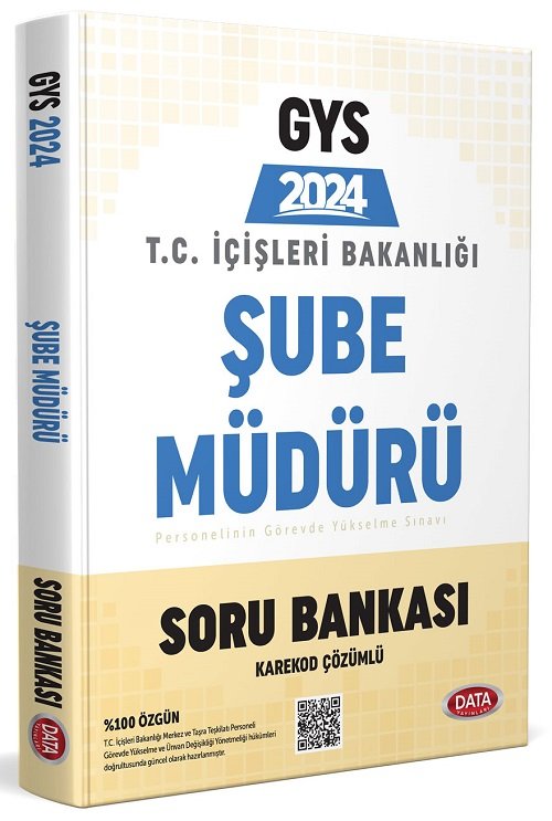 Data 2024 GYS İçişleri Bakanlığı Şube Müdürü Soru Bankası Görevde Yükselme Data Yayınları