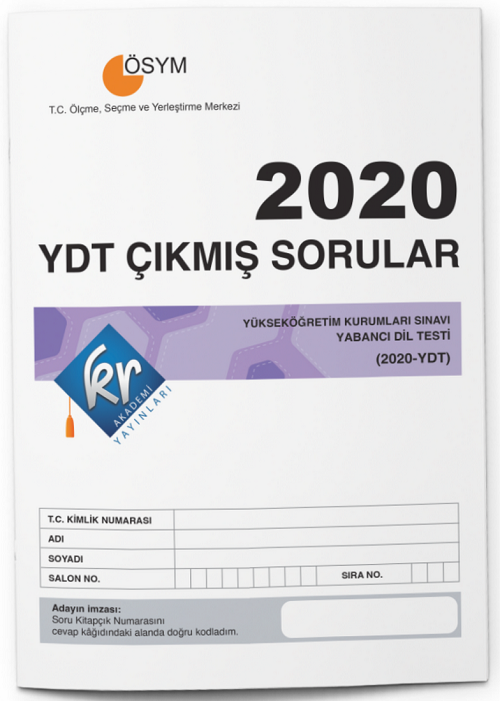 KR Akademi 2020 YDT Tıpkı Basım Çıkmış Sorular KR Akademi Yayınları