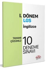 Editör 8. Sınıf LGS İngilizce 1. Dönem 10 Deneme Çözümlü Editör Yayınları