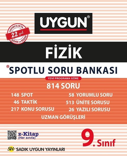 Sadık Uygun 9. Sınıf Fizik Spotlu Soru Bankası Sadık Uygun Yayınları