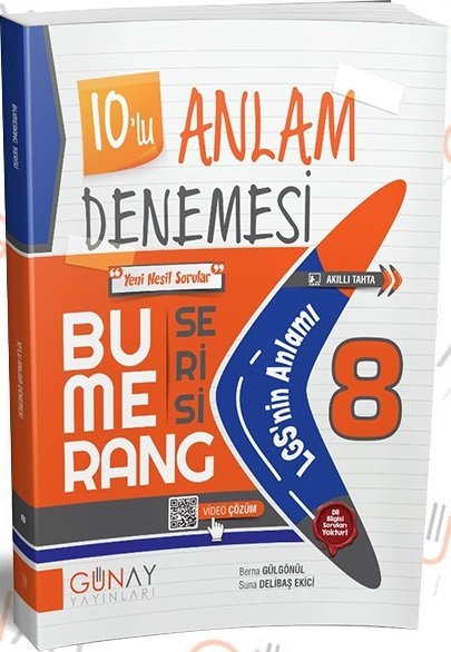 Günay 8. Sınıf LGS Tüm Dersler Bumerang 10 lu Anlam Denemesi Günay Yayınları