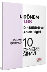 Editör 8. Sınıf LGS Din Kültürü ve Ahlak Bilgisi 1. Dönem 10 Deneme Çözümlü Editör Yayınları