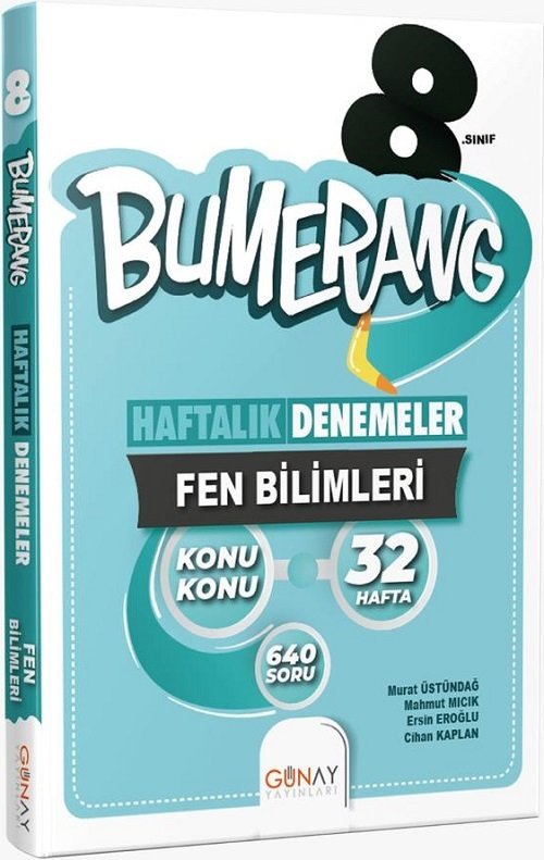 Günay 8. Sınıf Fen Bilimleri Bumerang Konu Konu Haftalık Denemeler Günay Yayınları