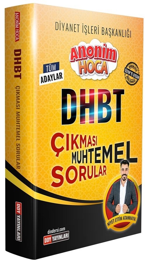 DDY Yayınları DHBT Anonim Hoca Çıkması Muhtemel Sorular Soru Bankası - Çetin Zencir DDY Yayınları