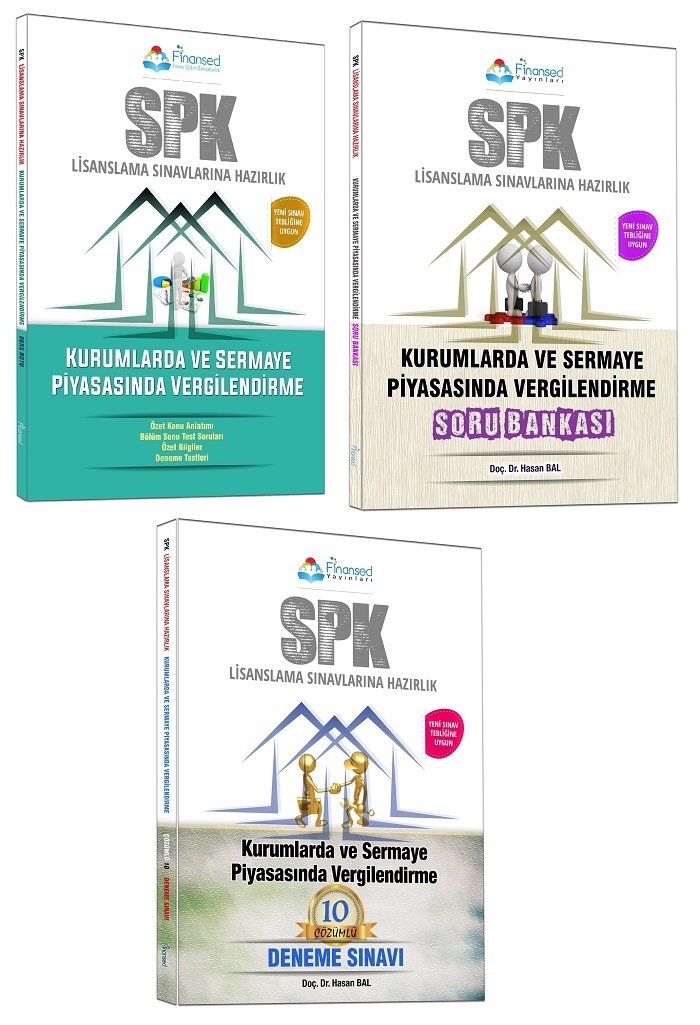 Finansed SPK Kurumlarda ve Sermaye Piyasasında Vergilendirme Konu+Soru+10 Deneme 3 lü Set Finansed Yayınları