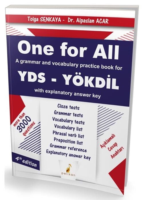 Pelikan YDS YÖKDİL One For All A Grammar and Vocabulary Practice Book Pelikan Yayınları