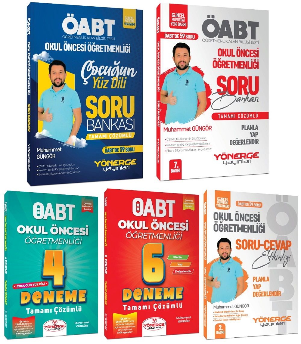 Yönerge ÖABT Okul Öncesi Soru + 10 Deneme 5 li Set - Muhammet Güngör Yönerge Yayınları