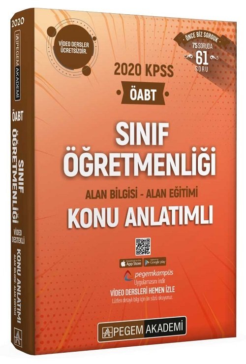 Pegem 2020 ÖABT Sınıf Öğretmenliği Konu Anlatımlı Video Destekli Modüler Set Pegem Akademi Yayınları