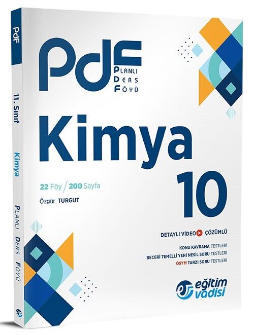 Eğitim Vadisi 10. Sınıf Kimya Planlı Ders Föyü PDF Video Anlatım Destekli Eğitim Vadisi Yayınları