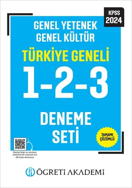 Öğreti 2024 KPSS Genel Yetenek Genel Kültür Türkiye Geneli 1-2-3 Deneme Seti Öğreti Akademi