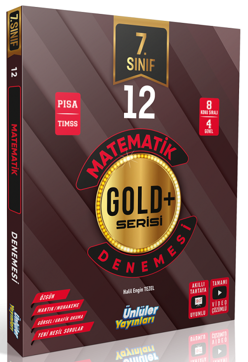 Ünlüler 7. Sınıf Matematik Gold Serisi 12 Deneme Ünlüler Yayınları