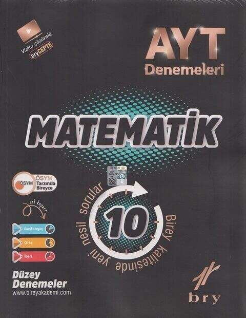 Birey YKS AYT Matematik 10 lu Deneme Video Çözümlü Birey Yayınları