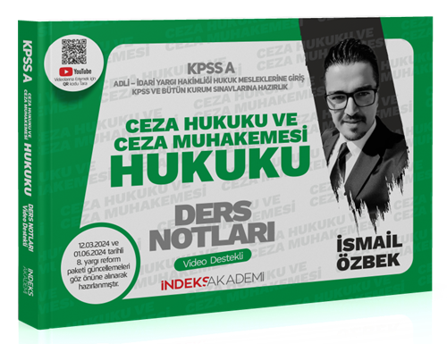 İndeks Akademi 2025 KPSS A Grubu Ceza Hukuku ve Ceza Muhakemesi Hukuku Video Ders Notları - İsmail Özbek İndeks Akademi Yayıncılık