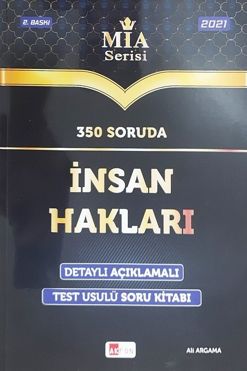 Akfon 2021 350 Soruda İnsan Hakları ve Demokratikleşme Mia Serisi Soru Bankası - Ali Argama Akfon Yayınları