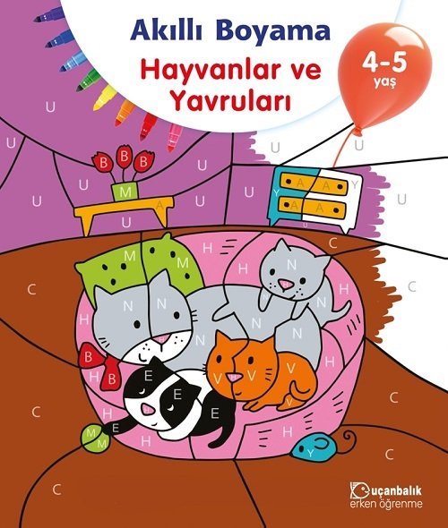 4-5 Yaş Akıllı Boyama Hayvanlar ve Yavruları Uçanbalık Yayınları