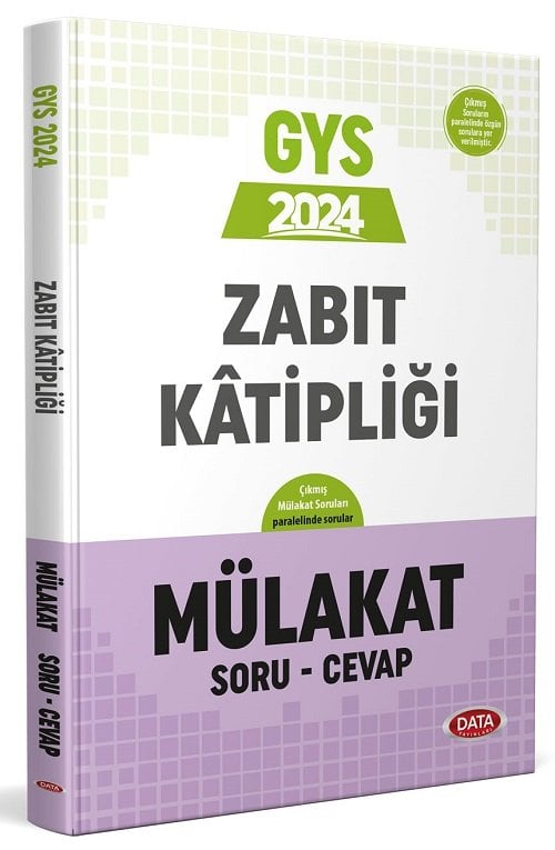 Data 2024 Zabıt Katipliği Mülakat Sınavına Hazırlık Soru-Cevap Kitabı Data Yayınları